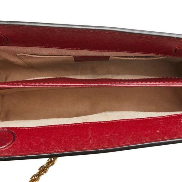 GUCCI Red Leather Shoulder Bag - Picture 10 of 14